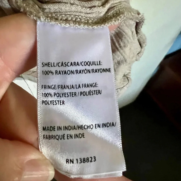 Shyanne Grey Fringe Beaded Western‎ Sleeveless Top Size XL - Picture 12 of 12